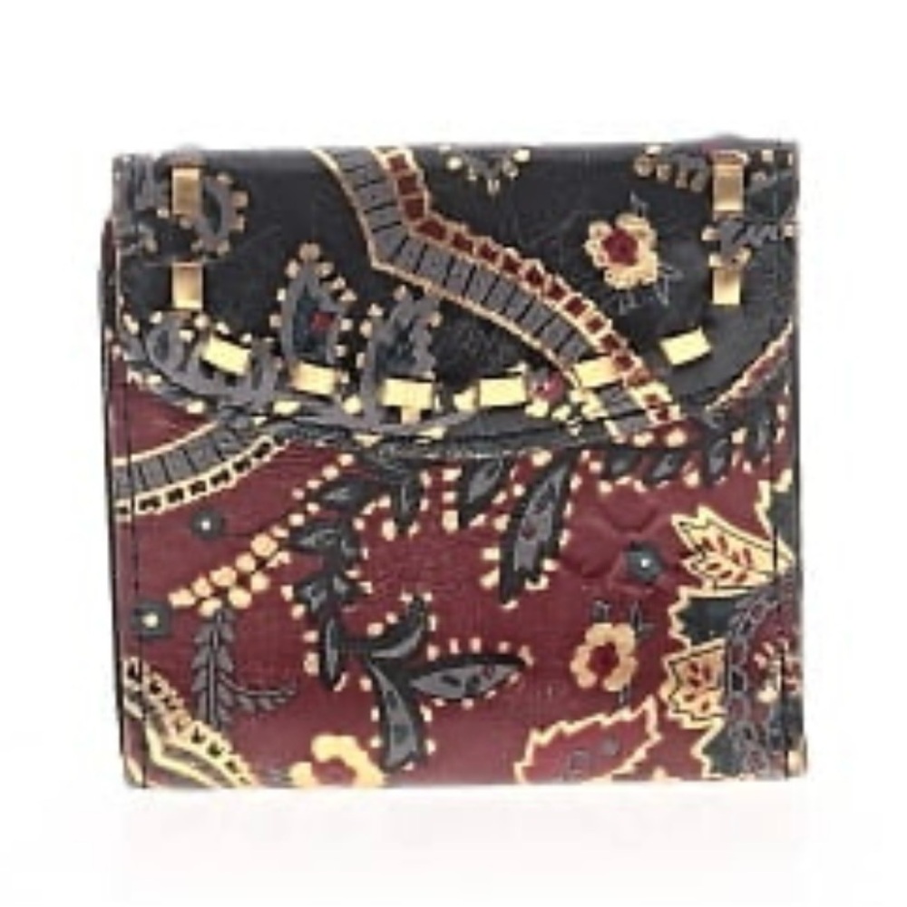Patricia Nash Floral Paisley Bifold Wallet in Burgundy, Black